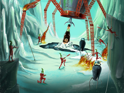 Fernet Branca 2016 afiche branca concurso fernet fire futuristic ice mountain poster retro winter
