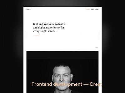 Personal site concept black minimal monochrome personal portfolio simple