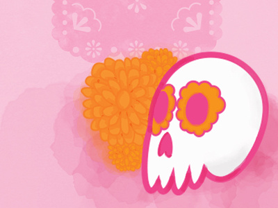 Dia De Muertos day of the dead design dia de muertos flowers illustration illustrator cc latina mexico photoshop pink skull texture vector