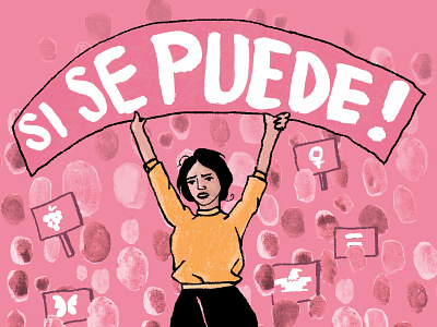 Si Se Puede boycott design dolores huerta feminist huelga illustration photoshop protest rights women