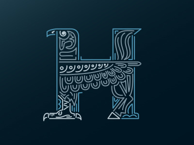 The Letter Hippogriff 36daysoftype fantasy h hippogriff hippogryph letter h letters mythological type typography