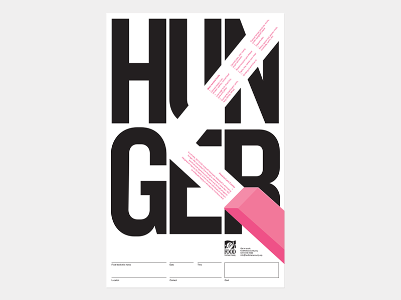 Erase Hunger Poster eraser typographic poster