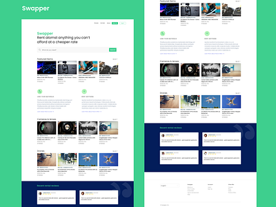 Swapper Homepage Design clean design figma flat homepage interface design landing page lend rent ui ui ux design ux visual web desgin website whitespace