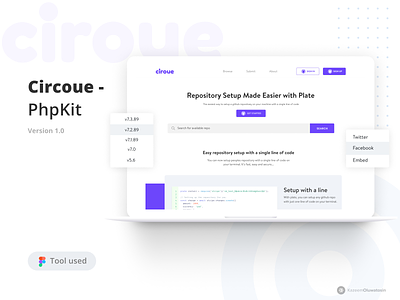 Circoue - Phpkit blue clean design figma flat interface design landing page minimal php php script profile programmer ui ux
