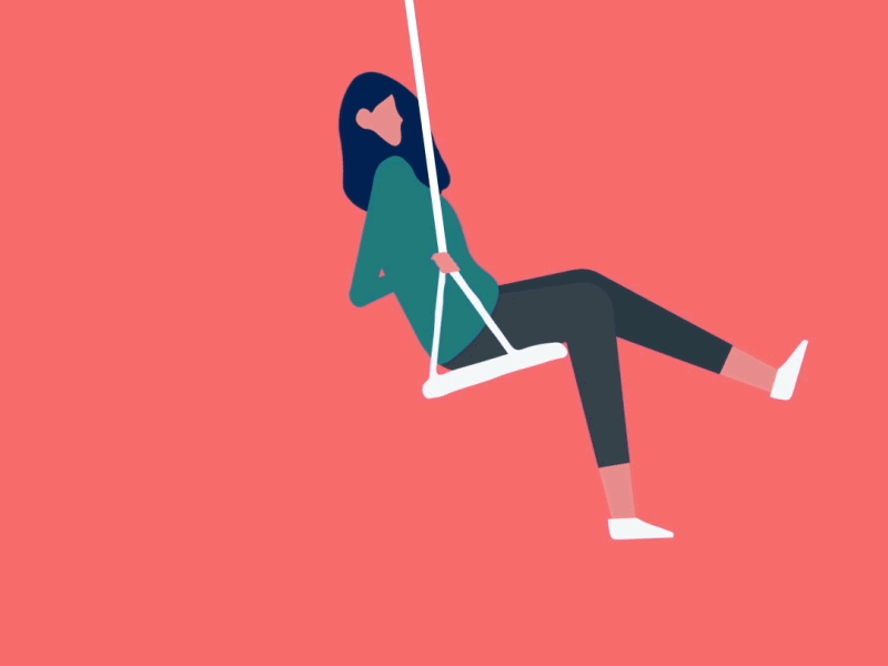 Sad status animation girl motion graphic swing