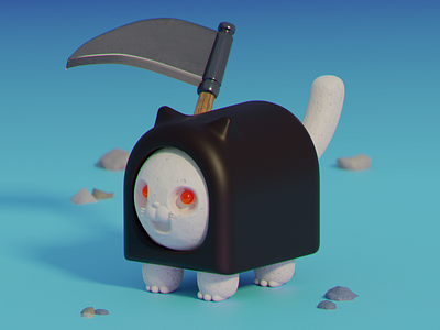 Grim Reaper Cat 3d art blender blender3d characterdesign illustration