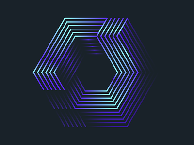 Cube cupe esher generative logo neon