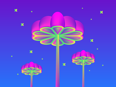 Mushrooms.2 generative neon