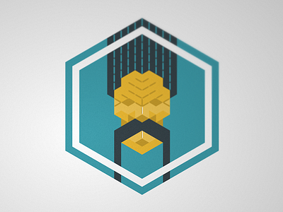 Play with isogrid circle flat flat design geometric grid hexagon icon isometric line machete