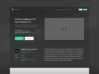 Project Page Crowdfunding.Ai