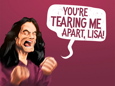 Tommy wiseau as Johnny digitalart illustration theroom tommywiseau