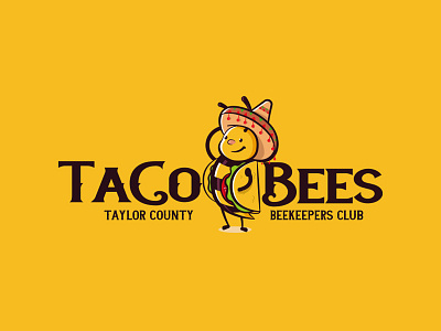 Taco Bees artwork bee branding food illustration logo taco
