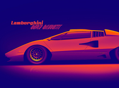 O U T R U N 80s style automotive cars illustration lamborghini outrun photoshop poster racing vector vintage