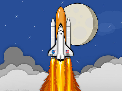 NASA Space Shuttle design illustration nasa poster shuttle space spaceship vector