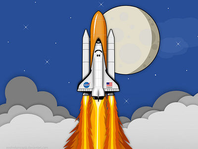 NASA Space Shuttle design illustration nasa poster shuttle space spaceship vector