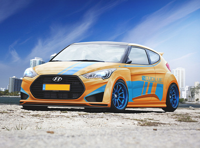 Hyundai Veloster automotive car design cars hyundai illustration photoshop racing veloster