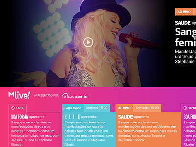 M De Mulher Live colors design elle live neon ui ux widget