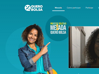 Processo Seletivo Mesada Quero Bolsa desktop education landing mobile page promo quero ui ux