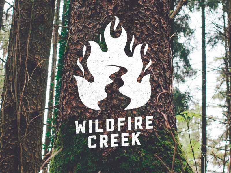 Wildfire Creek - Alternative river logo creek wildfire fire branding