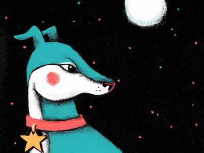 Xolo dog limbo moon night star