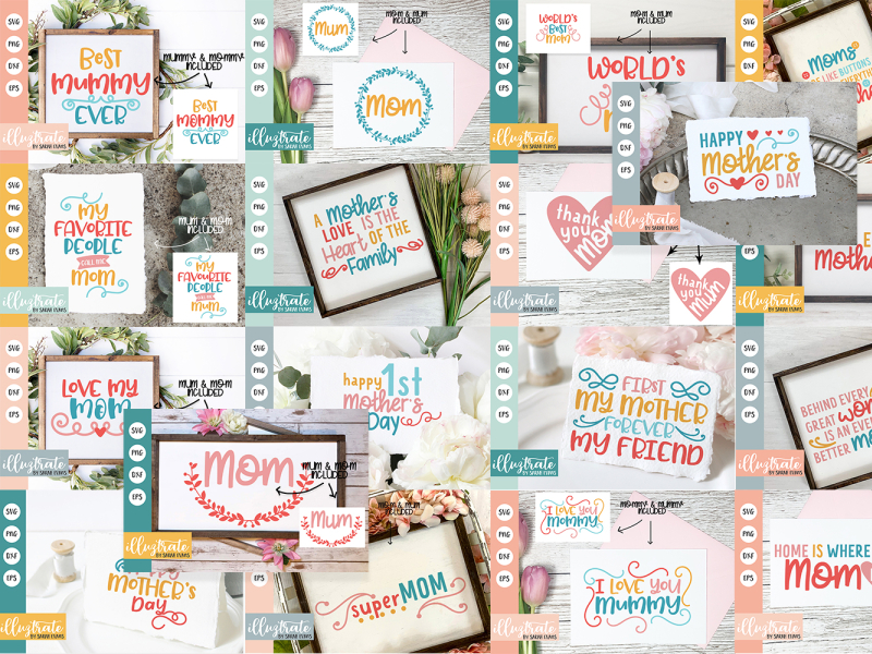 Download Mother S Day Svg Cut File Bundle By Sarah Evans On Dribbble SVG, PNG, EPS, DXF File