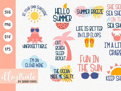 Summer Quotes SVG Bundle summer cut file summer graphics summer quotes summer svg