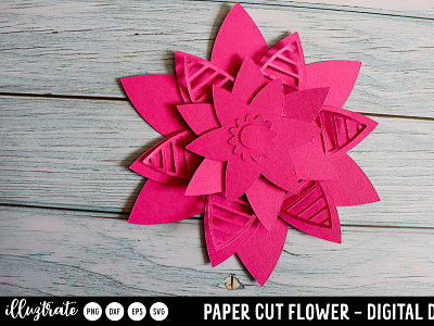 Paper cut flower template SVG craft bundle crafting svg