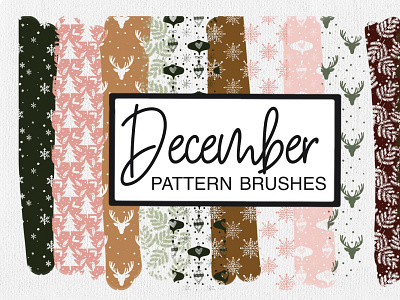 December Pattern Brushes for Procreate trendy procreate brush