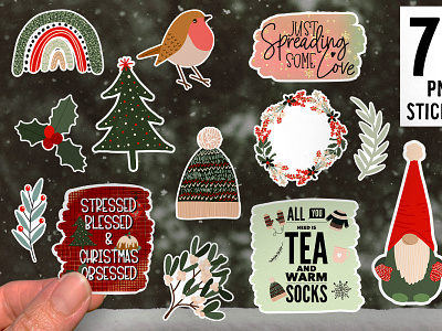 Winter Sticker Bundle designs, themes, templates and downloadable ...