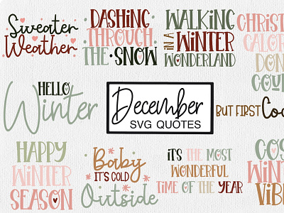 December SVG Quotes festive design