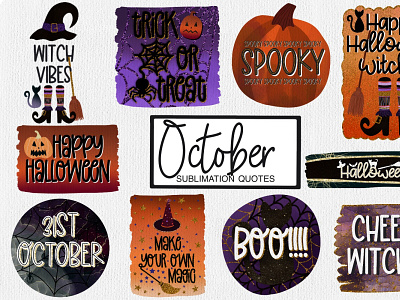 October Sublimation Designs witch png quote