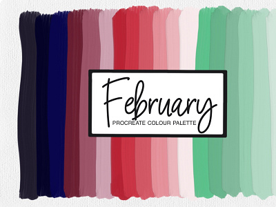 February Colour Palette love procreate swatches