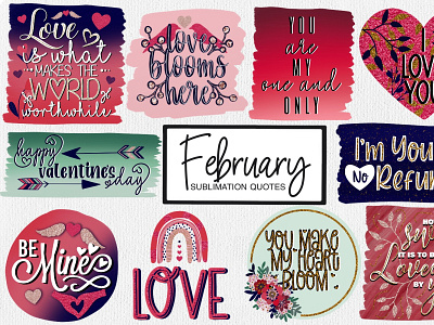 February Sublimation Quotes pink png quote