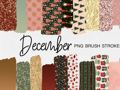 December Brush Strokes PNG festive strokes