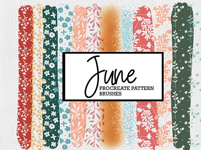June Procreate Pattern Brushes summer procreate bundle