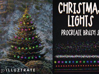 Christmas Lights Procreate Brush Set christmas tree lights brush