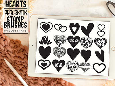 Heart Procreate Stamp Brushes
