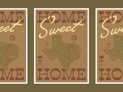 Home Sweet Home cactus card card design desert design dusty greetingcard illustration lonestar prickly pear saguaro texas
