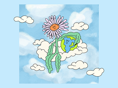 Day Dreamin’ apparel graphics cartoon illustration character clouds daisy daydream daydreaming design dream dreamers flowers friends friendship globe illustraion illustration outdoors sky world
