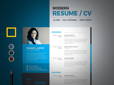 Resume cover letter cv minimal resume modern resume resume resume template simple resume word resume