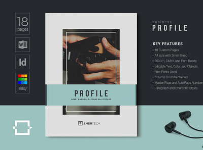 Company Profile book booklet brochure business profile magazine minimal profile proposal simple template trendy