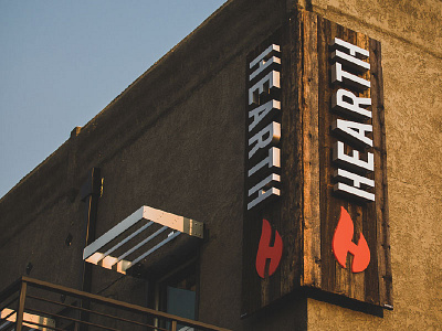 Hearth Restaurant + Pub - Outdoor signage branding design identity logo