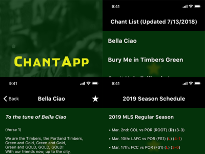 ChantApp - Soccer Supporter Fan App (Prototype) fan apparel figma ios app mobile app mobile ui portland timbers sketch sports design ui ui design ux design