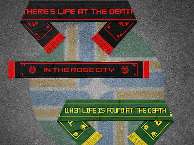 Life at the Death (Soccer Supporter Scarf) fan apparel illustrator message mls portland timbers scarf soccer supporters timbers