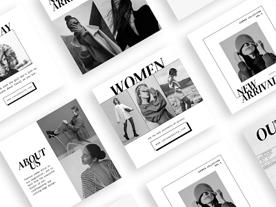 Instagram template for e-Commerce / Brand branding instagram template monochrome social media typo typography