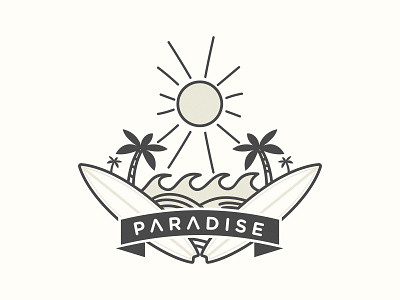 Paradise Illustration badge badge logo badgedesign design dibujo drawing illustration logo patch tattoo vector