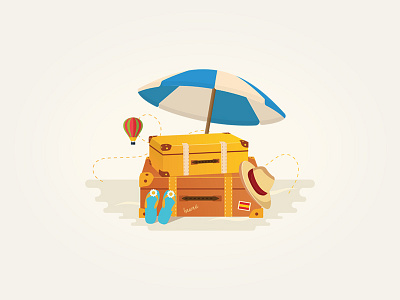 Summer suitcases icons illustration suitcase summer tourism travel vacation