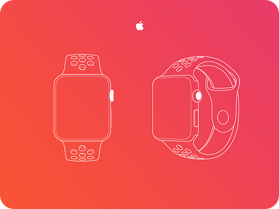 Vector Apple Watch Outline Ai* apple illustration outline watch