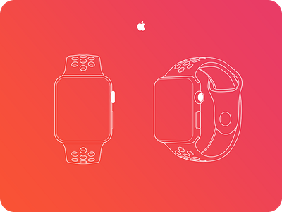 Vector Apple Watch Outline Ai*