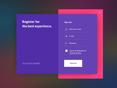 Sign Up form for Daily UI #001 by Artem on Dribbble